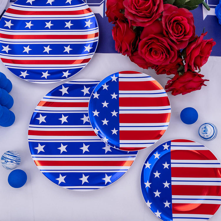 60PCS 4th of July Plates & Red White Blue Plates for Independence Day (60 Count)