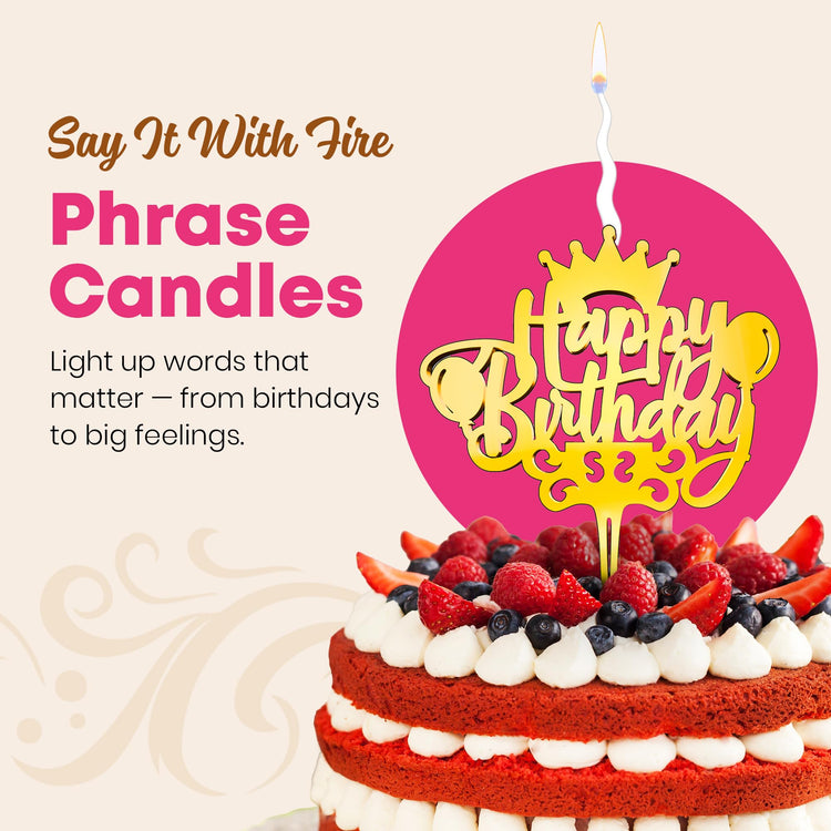 Happy Birthday Reusable Gold Cake Candle