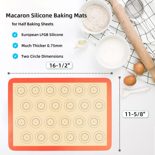 Macaron Silicone Baking Mats for Half Sheet Pan