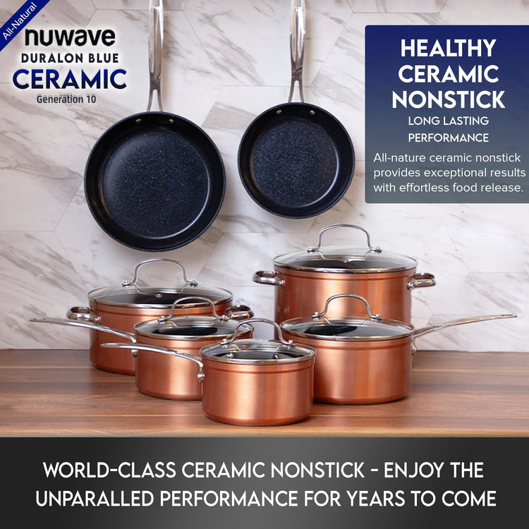 Healthy Duralon Blue Ceramic Nonstick Cookware Set