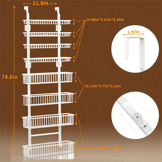 White Over The Door Pantry Organizer