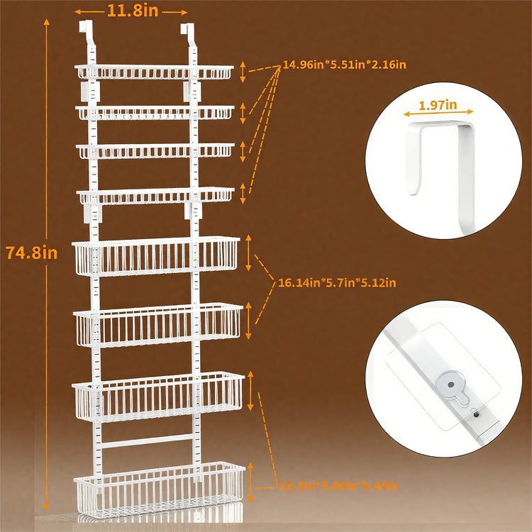 White Over The Door Pantry Organizer