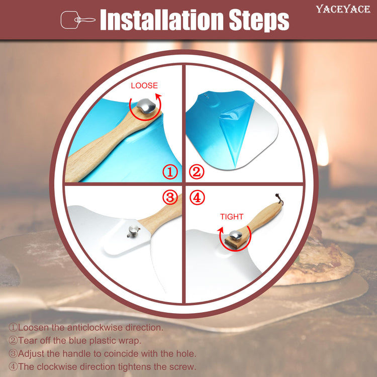 Metal Pizza Paddle with Cutter