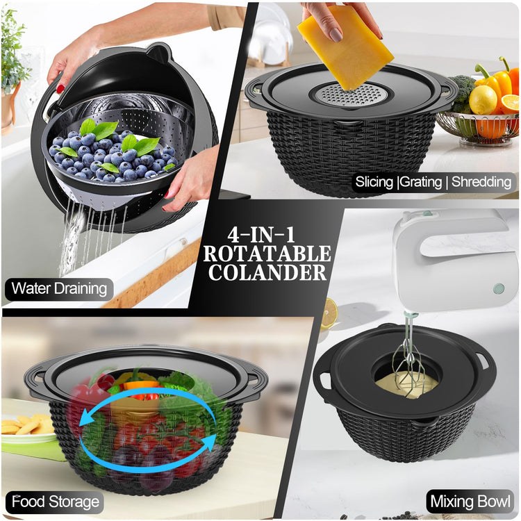 4 1 Colander with Bowl Set