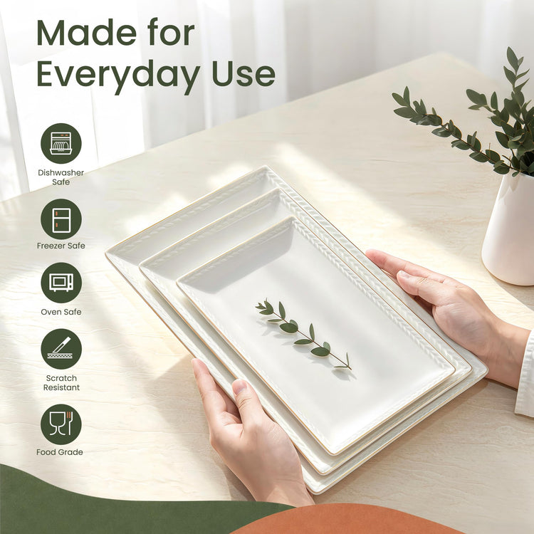 Ceramic Serving Platter Set (3 Count)