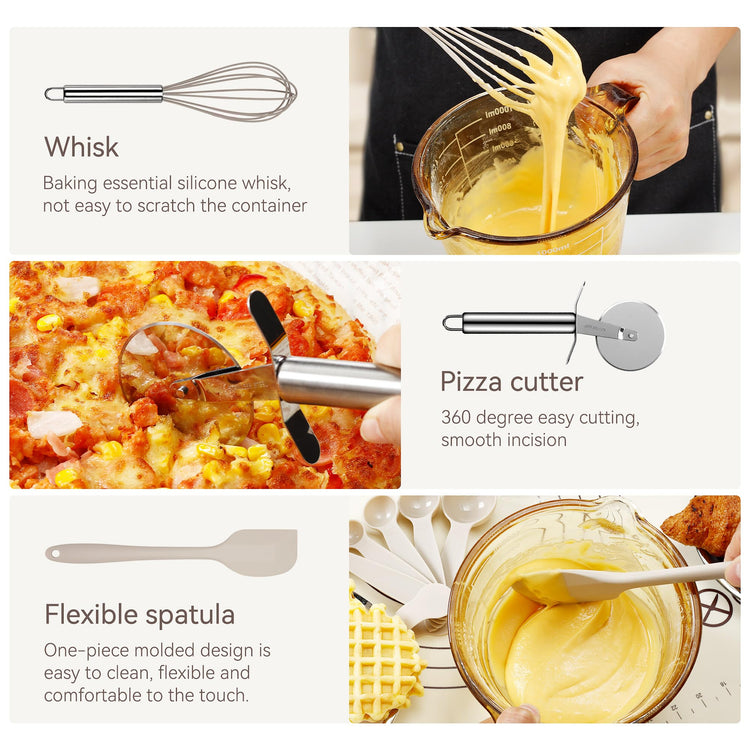 35 Pcs Silicone Cooking Utensils Set BPA Free 446°F Heat Resistant (35 Count)