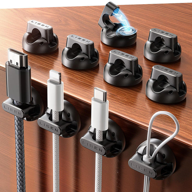 10 Pack Magnetic Cable Clips [2025 Minimum Size] LISEN Halloween Decor Christmas Decorations Indoor (10 Count)