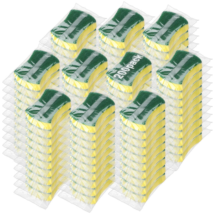 200 Pcs Individually Wrapped Sponges Uncompressed Green (100 Count)