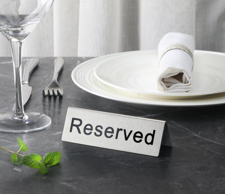 Stainless Steel Reserved Table Tent Sign (2 Count)