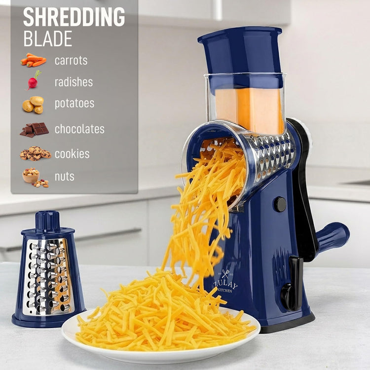 Rotary Cheese Grater 5 Blade Cheese Shredder