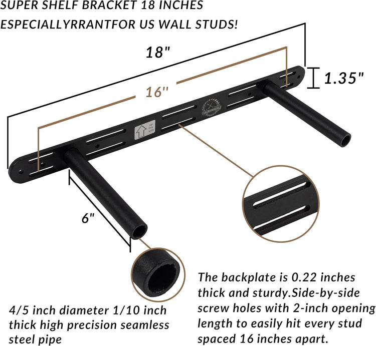 Rustic Floating Shelves 24 inch Long 8 inch deep Set of 2, Solid Wood Wall Shelves for Bathroom Living Room Kitchen,Book Shelf for Wall, Wall Mounted Shelves with Hidden Bracket- Walnut