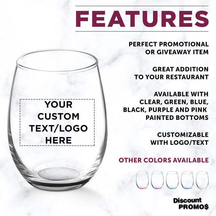 Custom Stemless Wine Glasses by ARC 5.5 oz Set of 12 (100 Count)