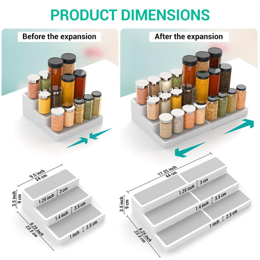 Expandable Spice Rack Organizer for Cabinet (2 Count)
