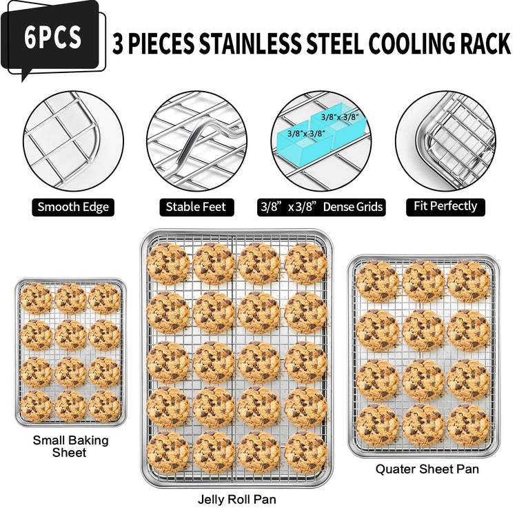 Baking Sheet with Wire Rack Set of 6