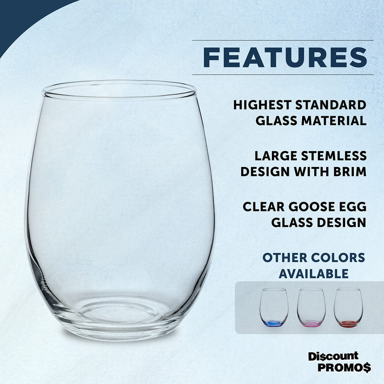 Stemless Wine Glasses by ARC Perfection 15 oz. Set of 10 (10 Count)