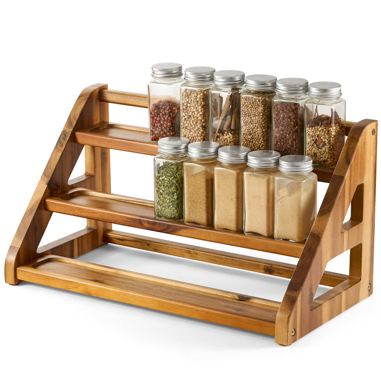 Acacia Wood Spice Rack for Countertop
