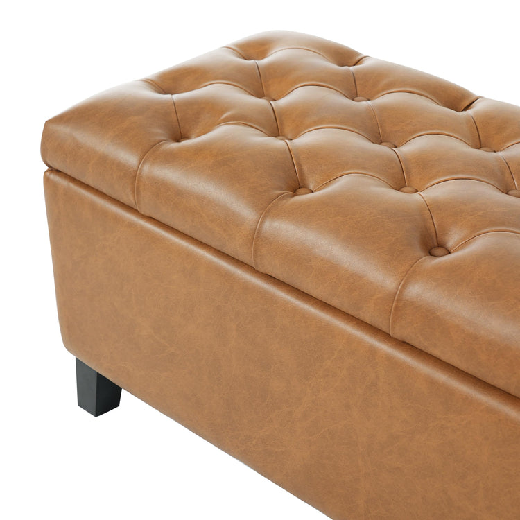Ottilie Faux Leather Storage Ottoman Bench