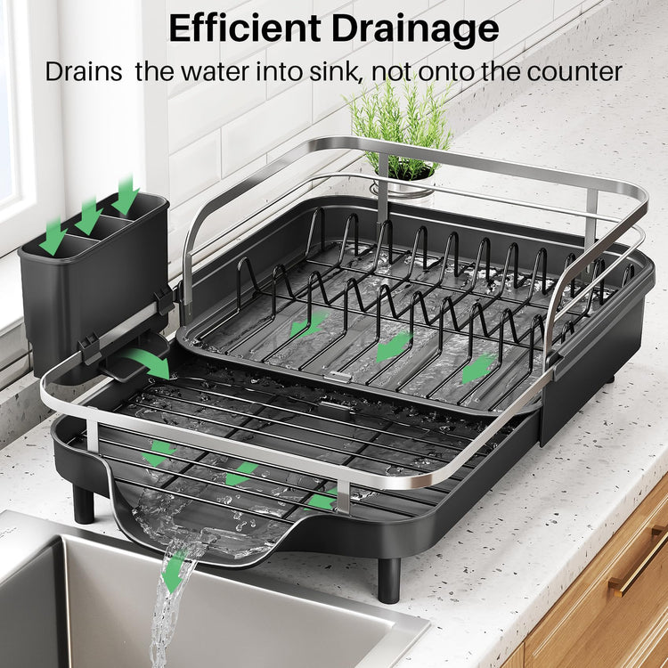 Expandable Dish Drying Rack for Kitchen Counter