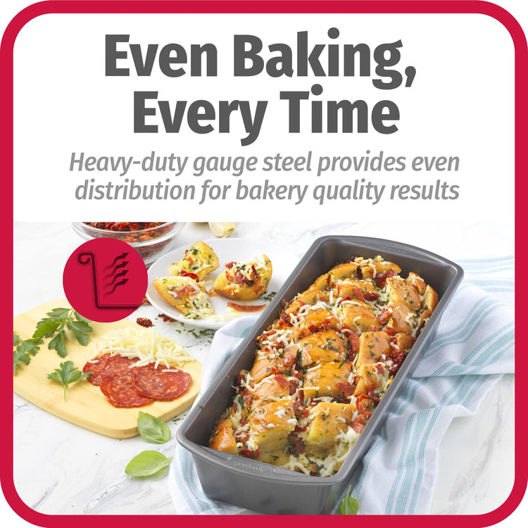Set of 2 Extra Large 13" x 5" Nonstick Steel Bread Loaf Pans (2 Count)