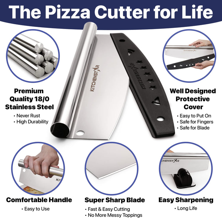12 Inch Pizza Cutter Rocker Blade