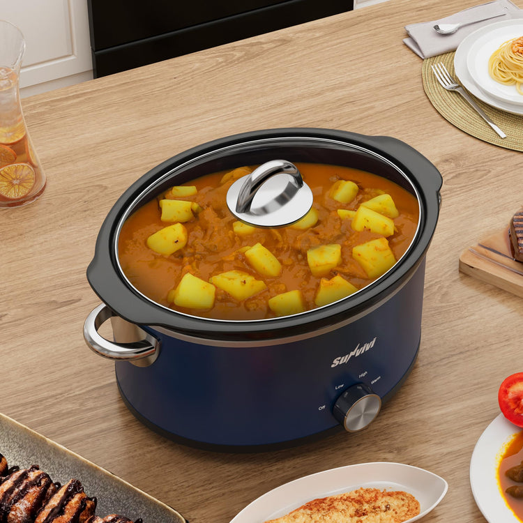 3 Quart Slow Cooker & Mini Food Warmer with 3 Heating Settings