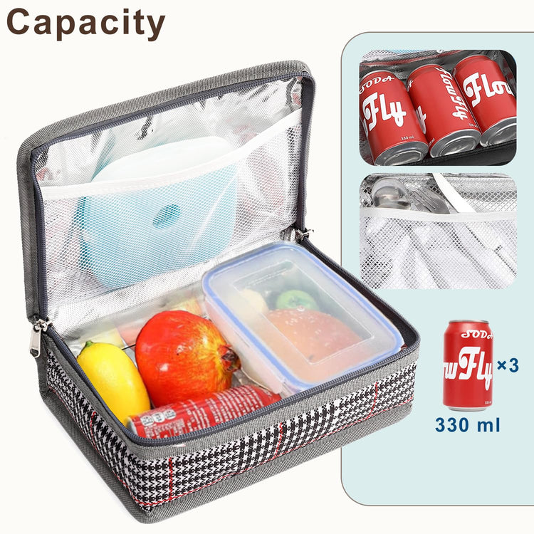 Small Insulated Lunch box Portable Soft Bag Mini Cooler Thermal Meal Tote Kit with Handle for Work & School