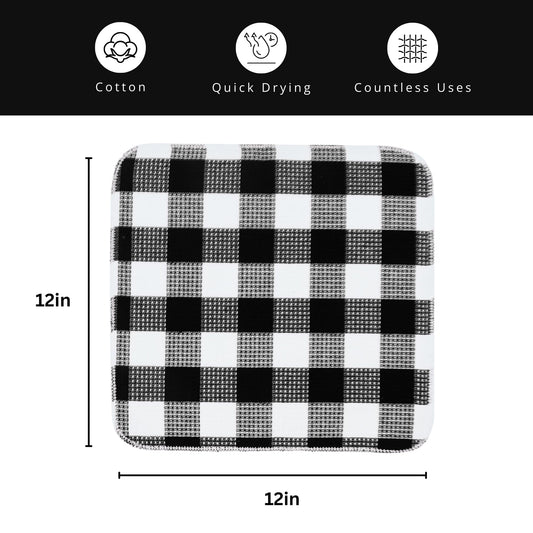 Waffle Weave Plaid Dish Cloths