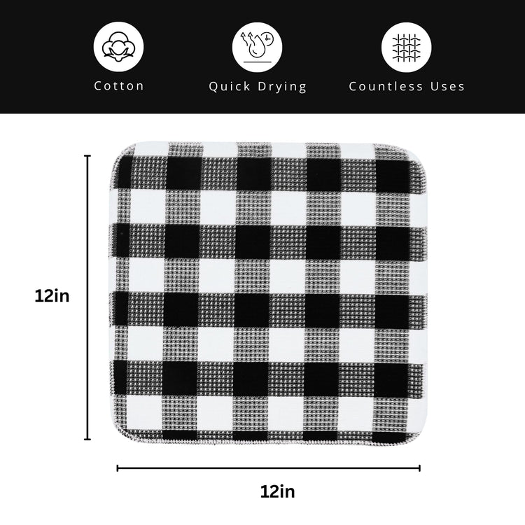 Waffle Weave Plaid Dish Cloths