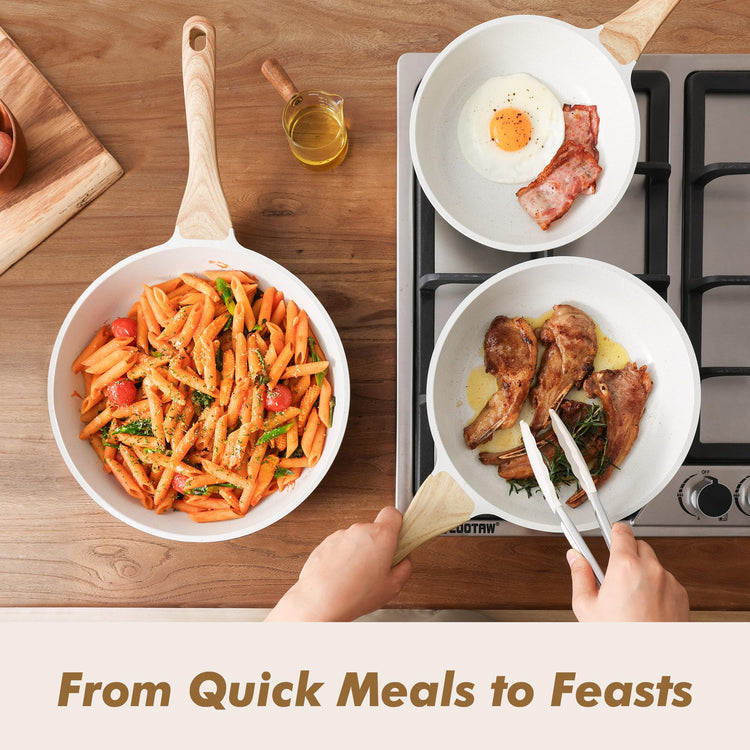 Ceramic Nonstick Frying Pan Skillets (3 Count)