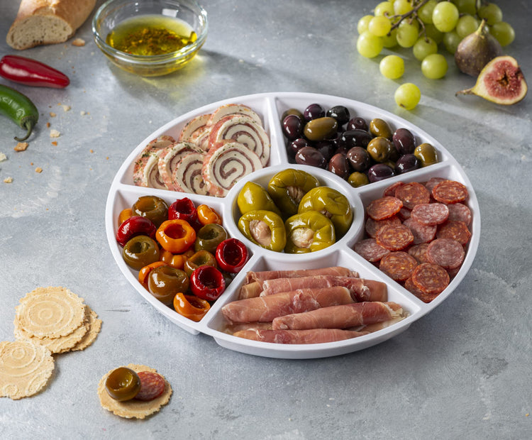 6 Sectional Round Plastic Serving Tray