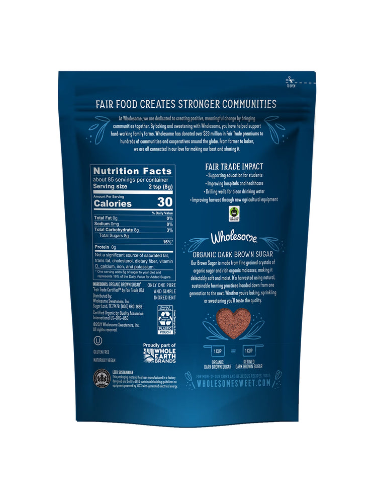 Fair Trade Organic Dark Brown Granulated Sugar (144 Ounce)