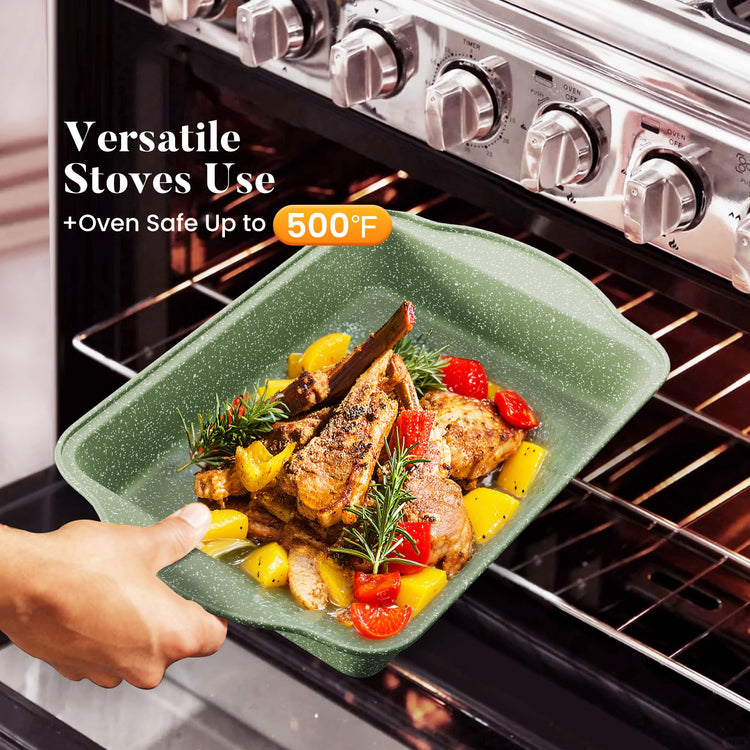17Pcs Green Induction Cookware Set