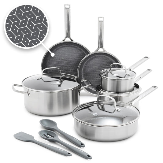 Hybrid APEX 13 Piece Stainless Steel Ceramic Nonstick Cookware Set