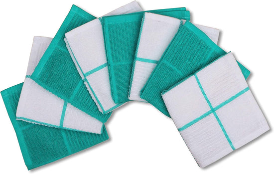 AMOUR INFINI Dish Cloths for Washing Dishes Set of 8 - Highly Absorbent, Super Soft Kitchen Dishcloths - Reusable Quick Dry Dish Rags for Cleaning & Drying Kitchen Linens (12x12 Inch - Teal) - Nestoria