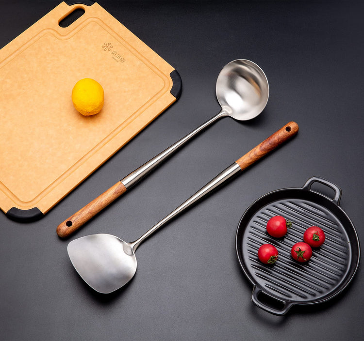 Wok Spatula and Ladle Tool Set