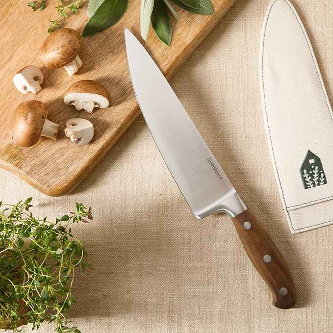 Bloomhouse 8 Inch German Steel Chef's Knife W/Walnut Wood Forged Handle