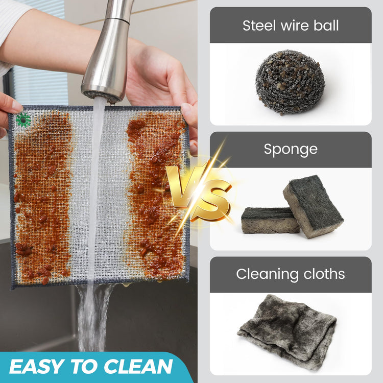 24 PCS Non Scratch Wire Dishcloth (24 Count)