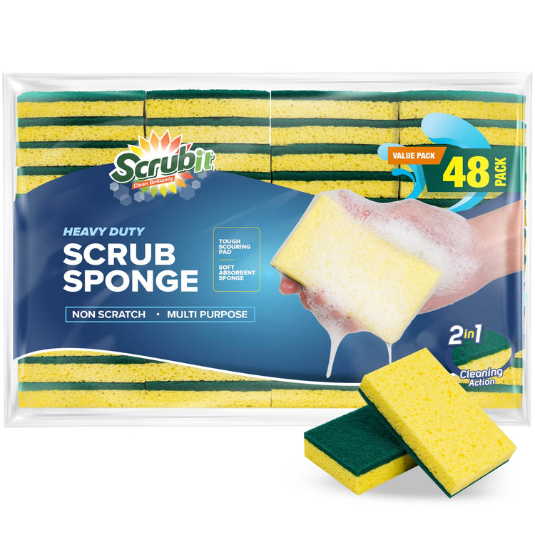 48 Pack Heavy Duty Scrub Sponges (48 Count)
