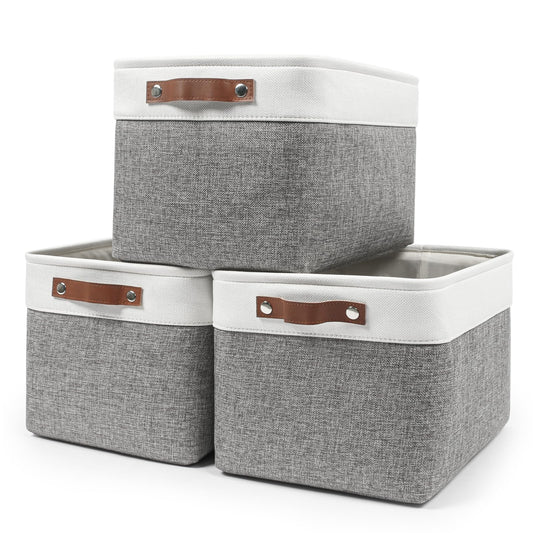 Storage Bins Large Fabric Storage Baskets for Shelves 3 Pack (3 Count)