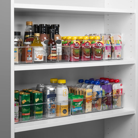 Pantry Storage Bins with Removable Dividers (4 Count)