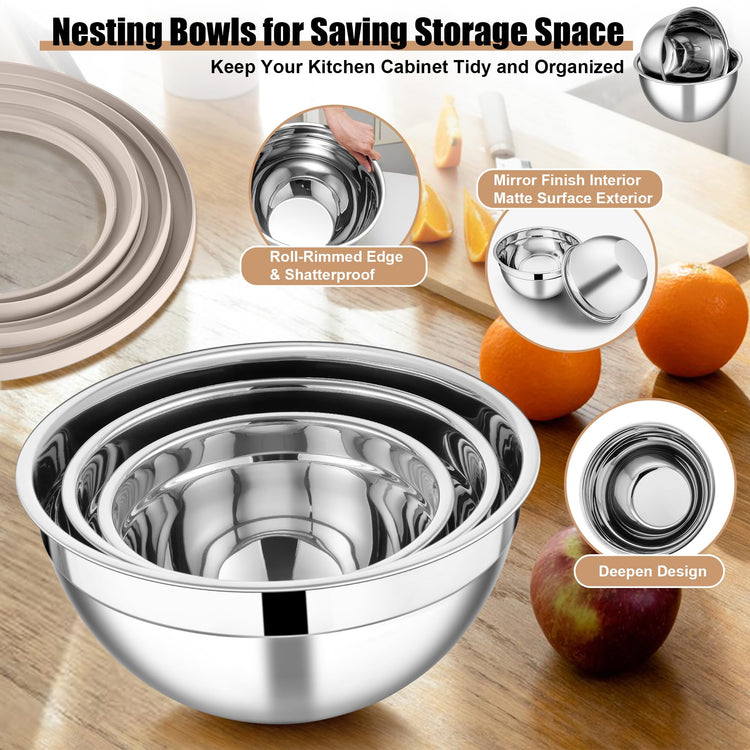 Mixing Bowls with Lids and Graters (3 Count)