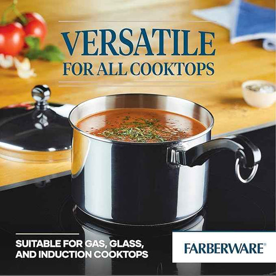 Farberware Classic Stainless Steel Sauce Pan/Saucepan with Lid, 3 Quart, Silver