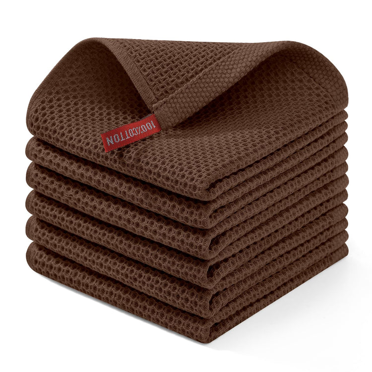 100% Cotton Waffle Weave Kitchen Dish Cloths 6 (6 Count)
