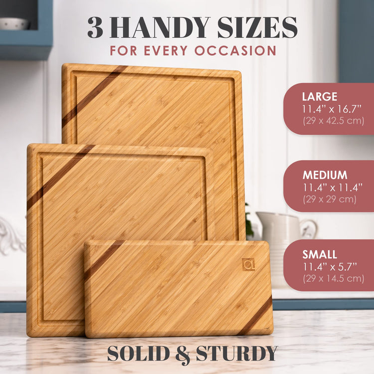 Chorus Bamboo Cutting Board Set with Juice Groove