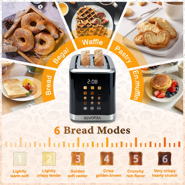 2 Slice Toaster Stainless Steel with LED Display