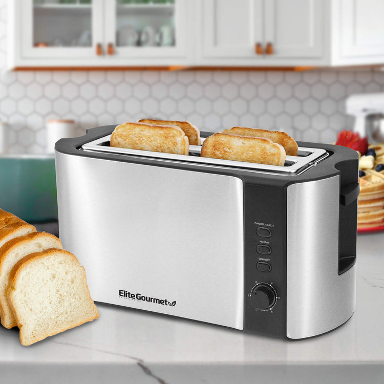 ECT-3100 4-Slice Long Slot Toaster, Stainless Steel