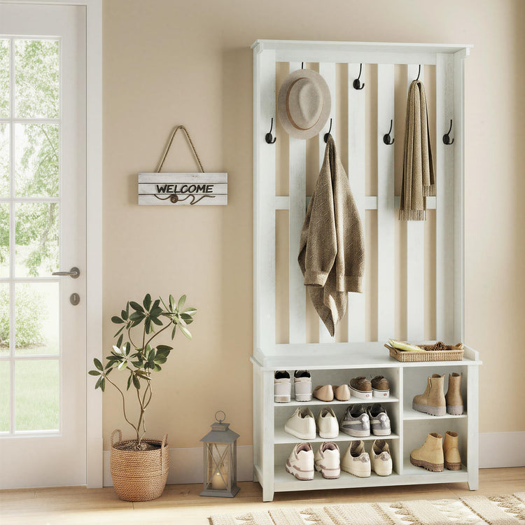 Hall Tree with Bench and Shoe Storage