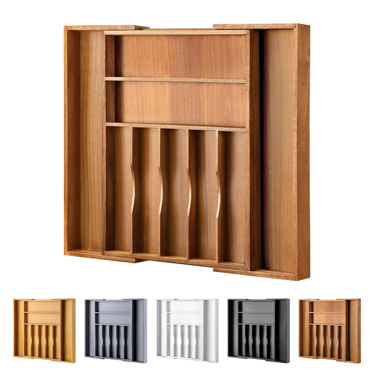 Large Premium Acacia Silverware Organizer