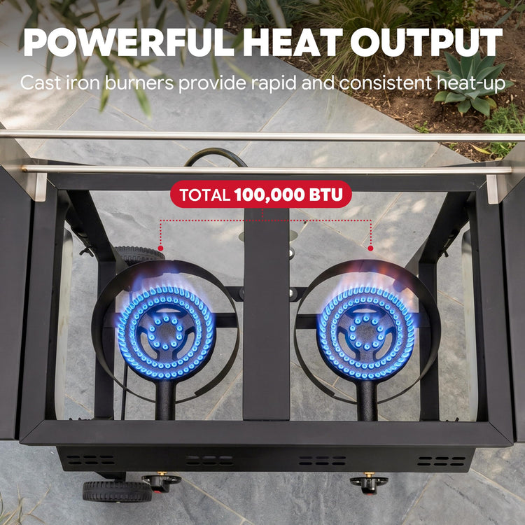 Outdoor Propane Deep Fryer with Rolling Cart