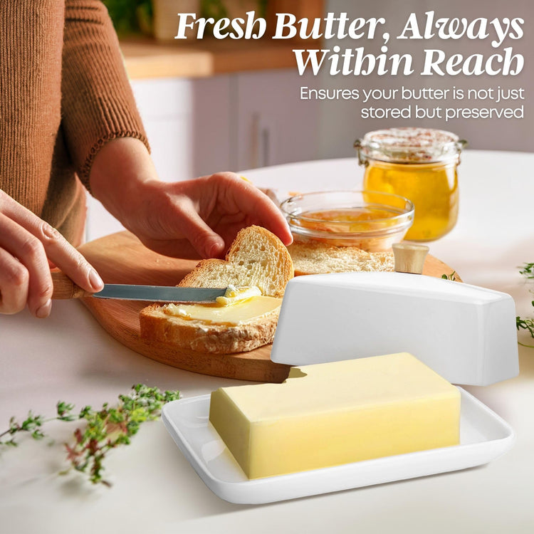 Extra Large Ceramic Butter Dish with Lid